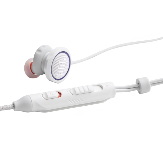 JBL Quantum 50C - White - Wired in-ear gaming headset with USB-C adapter - Detailshot 2